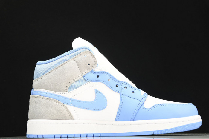 jordan 1 mid university blue grey - dx9276-100