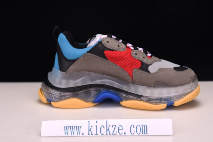 bl triple s trainers clear sole blue adn red 541624 w09o1 2120