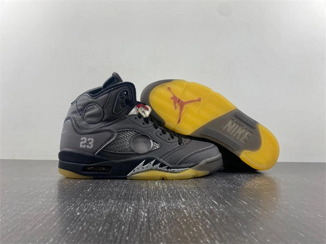 Comfortable Jordan5 Off-White Black CT8480- 5043