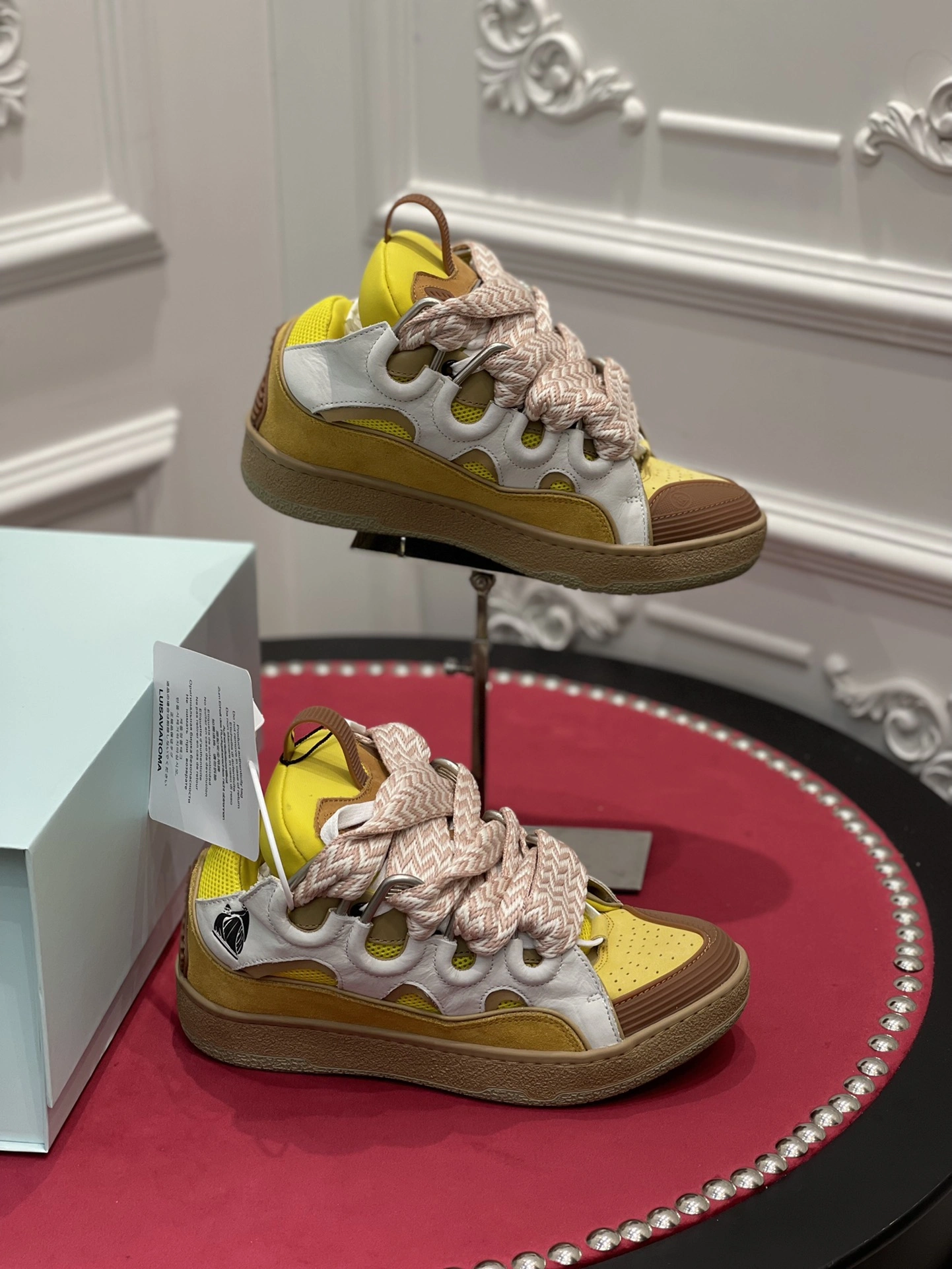 Breathable Lanvon Leather Curb Beige Yellow FM-SKRK11-DRAG-H 848